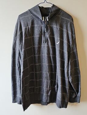 Nautica XXXL Charcoal Grid Half-Zip Pullover